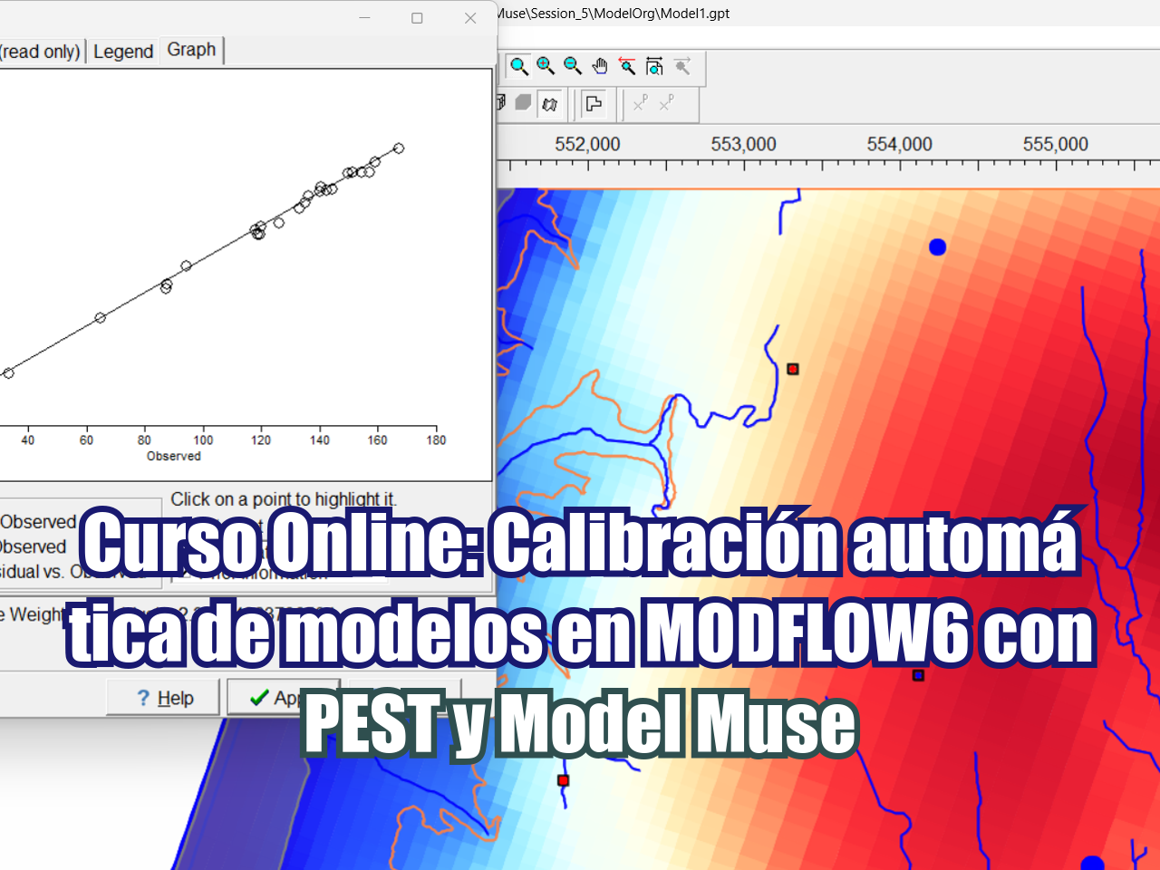 Calibración automática de modelos en MODFLOW6 con PEST y Model Muse